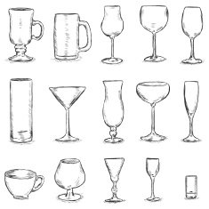 Vector Set of Sketch Stemware