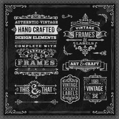 Hand Drawn Chalk Vintage Label Set N7