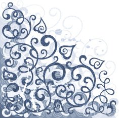 Blue floral illustration N2