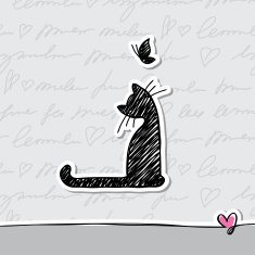 card with cat vector eps 10 N3