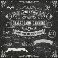 Chalkboard Banners and Design Elements N2