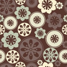 Decorative pattern with ornamental floral silhouettes