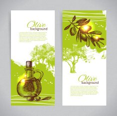 Banner set of vintage olive background splash backgrounds N4