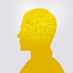 Man's head with education doodle N2