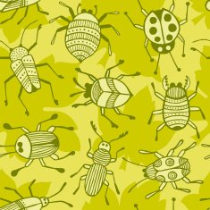 Beetles seamless background