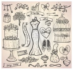 Wedding bridal graphic set