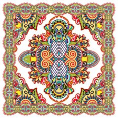 Traditional ornamental floral paisley bandanna N556