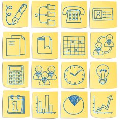 Doodle memo icon set - Work N2