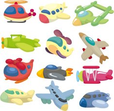 cartoon airplane icon