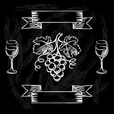 Restaurant or bar wine list on chalkboard background N4