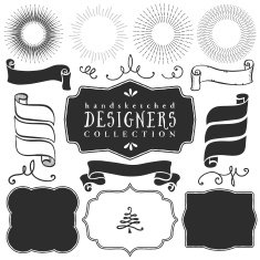 Decorative vector elements for design of logos and badges
