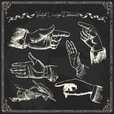 Doodle Frames and design elements Hand pointing