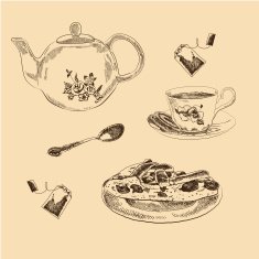 Tea Set sketches collection for your design N2