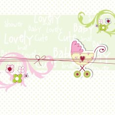 Baby shower card with copy space N6