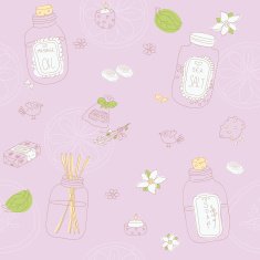 Sweet seamless pattern with sketchy spa stuff N2