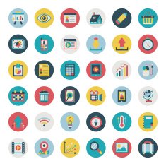Retro Flat Icon Set N2