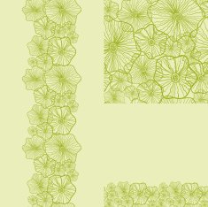 Abstract floral green seamless pattern set