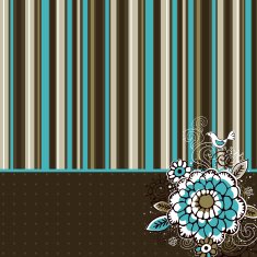 hand draw flowers on striped background