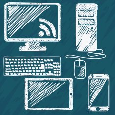Digital devices hand drawn