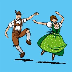 Traditional Bavarian Couple Dancing