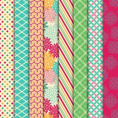 Vector Collection of Bright and Colorful Backgrounds or Digital Papers