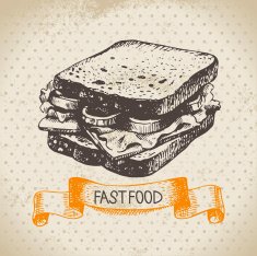 Vintage fast food background N21
