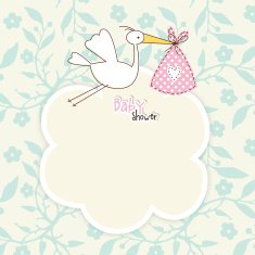 Baby shower card with copy space N7