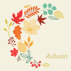 Background of autumn leaves in shape for greeting cards N4