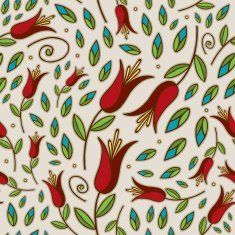 Seamless Doodle Lily Pattern