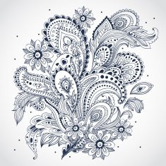 Beautiful Indian floral ornament N24