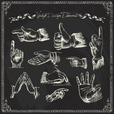 Doodle Frames and design elements Hand pointing N2