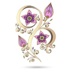Henna Paisley Mehndi Doodles Design Element Colored version