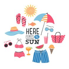 Summer Illustration with Icons