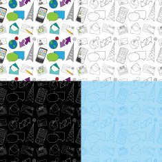 seamless doodle communication pattern N128