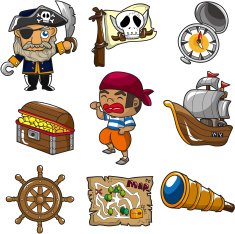 cartoon pirate icon N3
