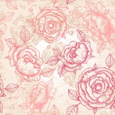 Hand-drawn vintage floral pattern