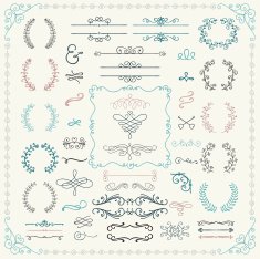 Colorful Hand Drawn Design Elements N4
