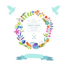 Gentle floral decor in vector