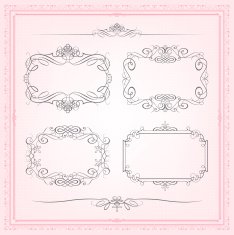 Vector Calligraphic Frames set