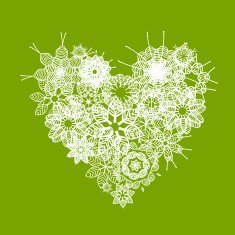 White floral heart shape for your design