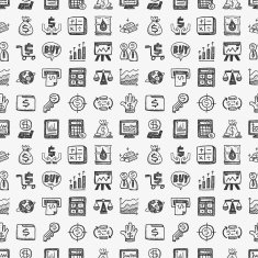 seamless doodle financial pattern N8
