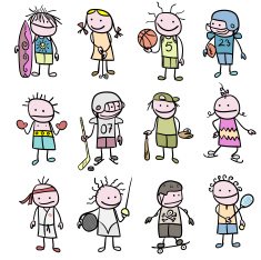 Stickfigure Children and Sports N2
