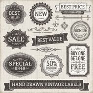 Banners Labels and Frames Hand Drawn