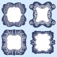 Vintage Ornate frames in navy blue N5