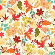 Seamless vector pattern with stylized autumn leaves N4