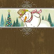 christmas background with snowman N3