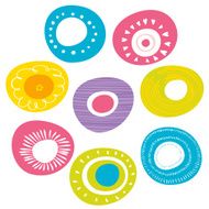 Colorful flowers icon set N2