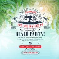 Retro stylized background with party invitation