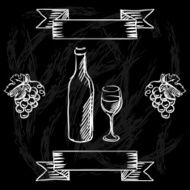 Restaurant or bar wine list on chalkboard background N5