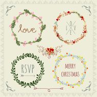 vector vintage laurel wreaths design elements